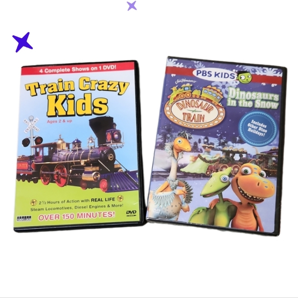 New Dinosaur Train dvd and Train Crazy kids lot